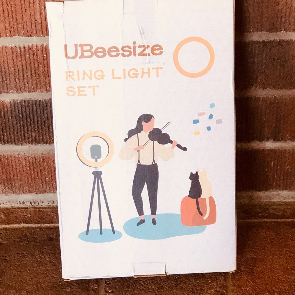UBeesize 8" Selfie Ring Light Extendable Tripod Stand Phone Holder USB Remote